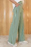 Shoreditch Stripe Lounge Flare Trouser Spearmint & Khaki